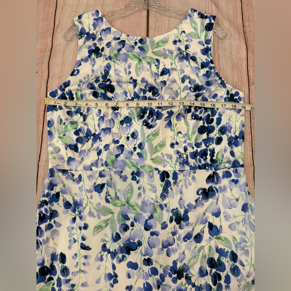 Talbots RSVP Classic Floral Watercolor Wisteria Sheath Dress Pretty Lavender 14 - Picture 2 of 6